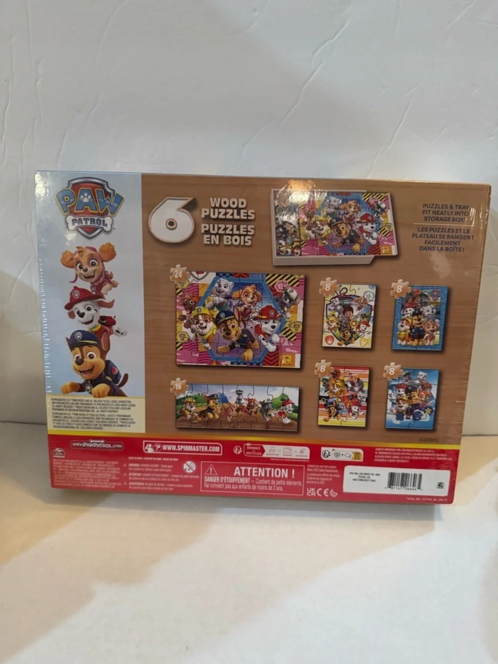 PAW Patrol, 6 Jigsaw Puzzles in Wooden Storage Box, Ages 3+